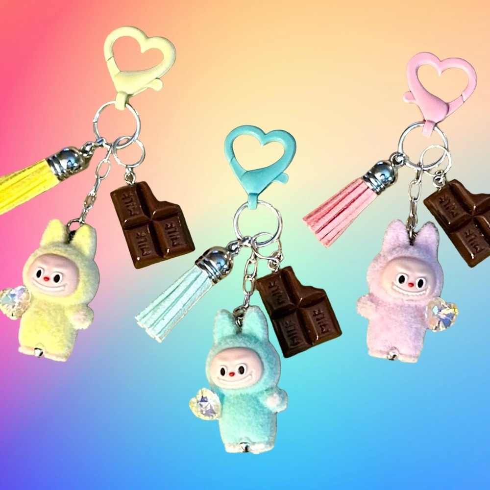 Valentine’s Love Bunny bag charm, key chain, clip-on accessory for love, friends - Picture 4 of 13